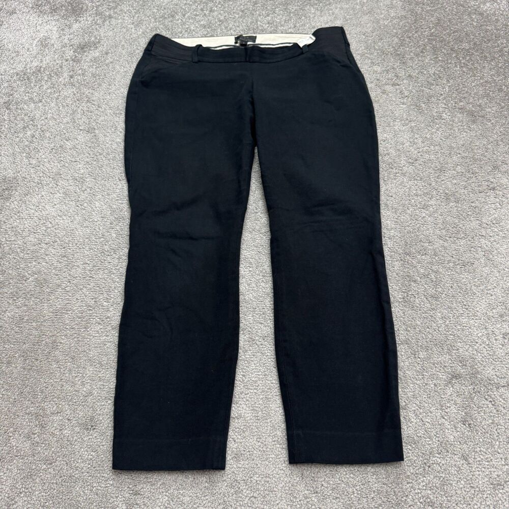 J.Crew Maternity Minnie Pull On Ankle Crop Pants Womens 8 Black Stretch Cotton